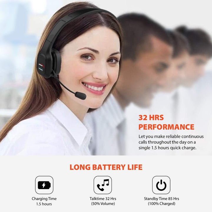 Bluetooth-hovedtelefoner ANC call center med mikrofon Audiocore, QCC3020, ANC, AVRCP, A2DP, HSP, HFP, SBC AAC-codec, AC864