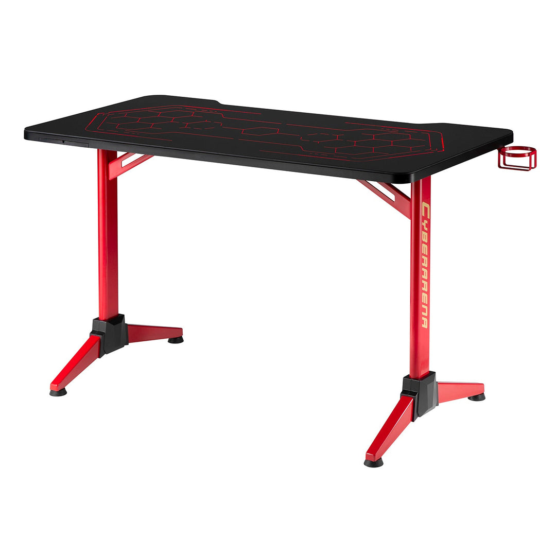 RGB Led NanoRS gaming-skrivebord, sort, stort, maks. 100 kg, højde 760 mm, RS163
