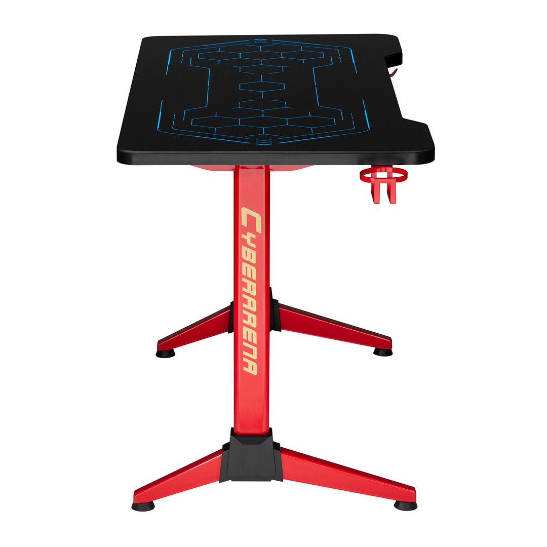 RGB Led NanoRS gaming-skrivebord, sort, stort, maks. 100 kg, højde 760 mm, RS163