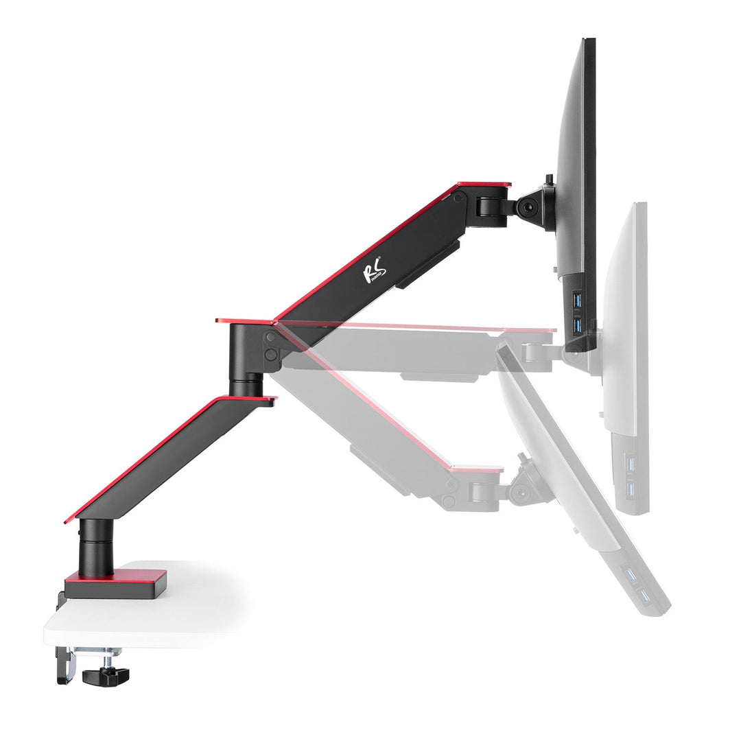 Gaming-holder til LCD-skærm NanoRS, 17-32", 8 kg, VESA 75x75 og 100x100, dobbelt arm, RS162