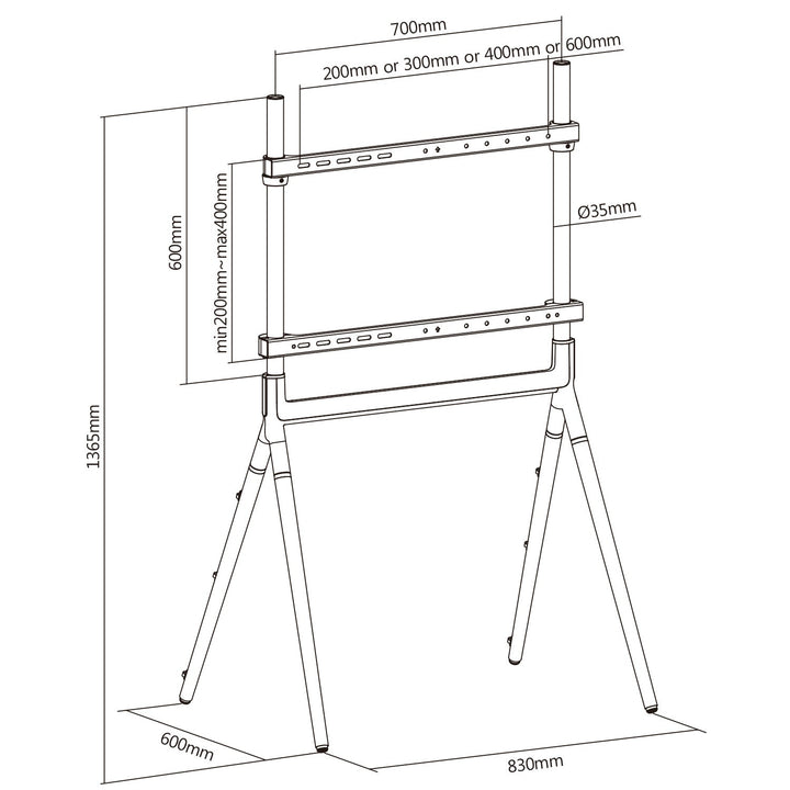 Universal TV-fod 49-70" til 40 kg maks. VESA 600x400 Maclean MC-926