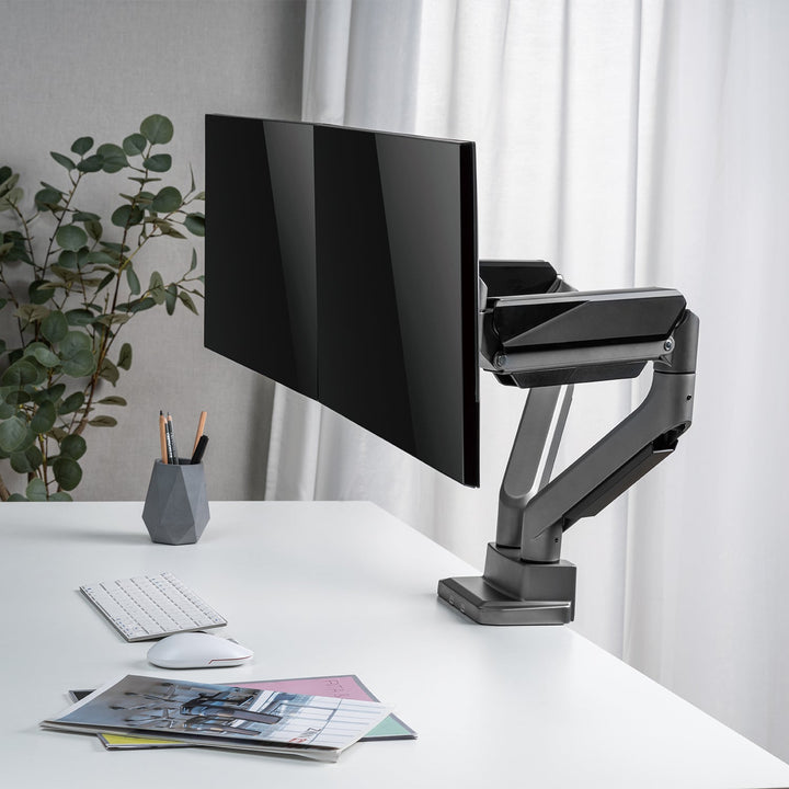 Ergo Office universal bordholder til to skærme, gasfjeder 17"-35" 15 kg, VESA 75x75 / 100x100, ER-446