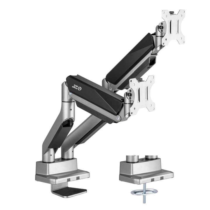 Ergo Office universal bordholder til to skærme, gasfjeder 17"-35" 15 kg, VESA 75x75 / 100x100, ER-446