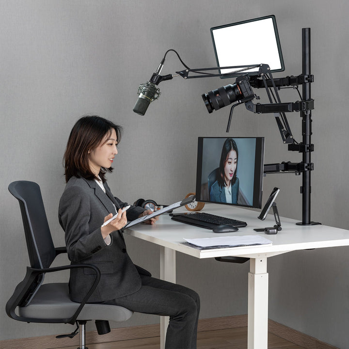 All-In-One Studio NanoRS monitor-, mikrofon-, kamera- og lysholder, YouTube, 17"-32", maks. 9 kg, RS164