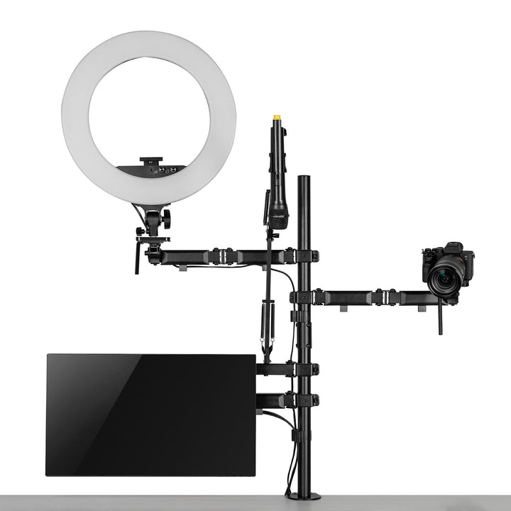 All-In-One Studio NanoRS monitor-, mikrofon-, kamera- og lysholder, YouTube, 17"-32", maks. 9 kg, RS164