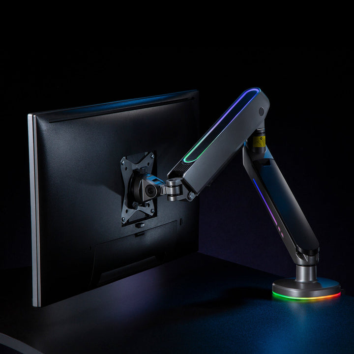 NanoRS gaming-skærmholder, RGB LED-belysning, 17-32", maks. 9 kg, VESA 75x75 / 100x100, RS165