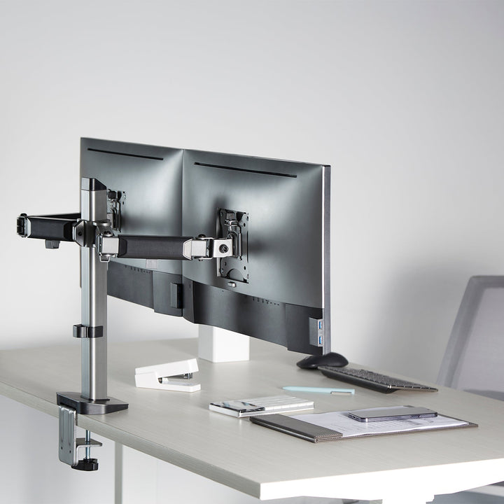 Deluxe Ergo Office-leddet beslag til to skærme, 17"-32", maks. 9 kg, ER-449