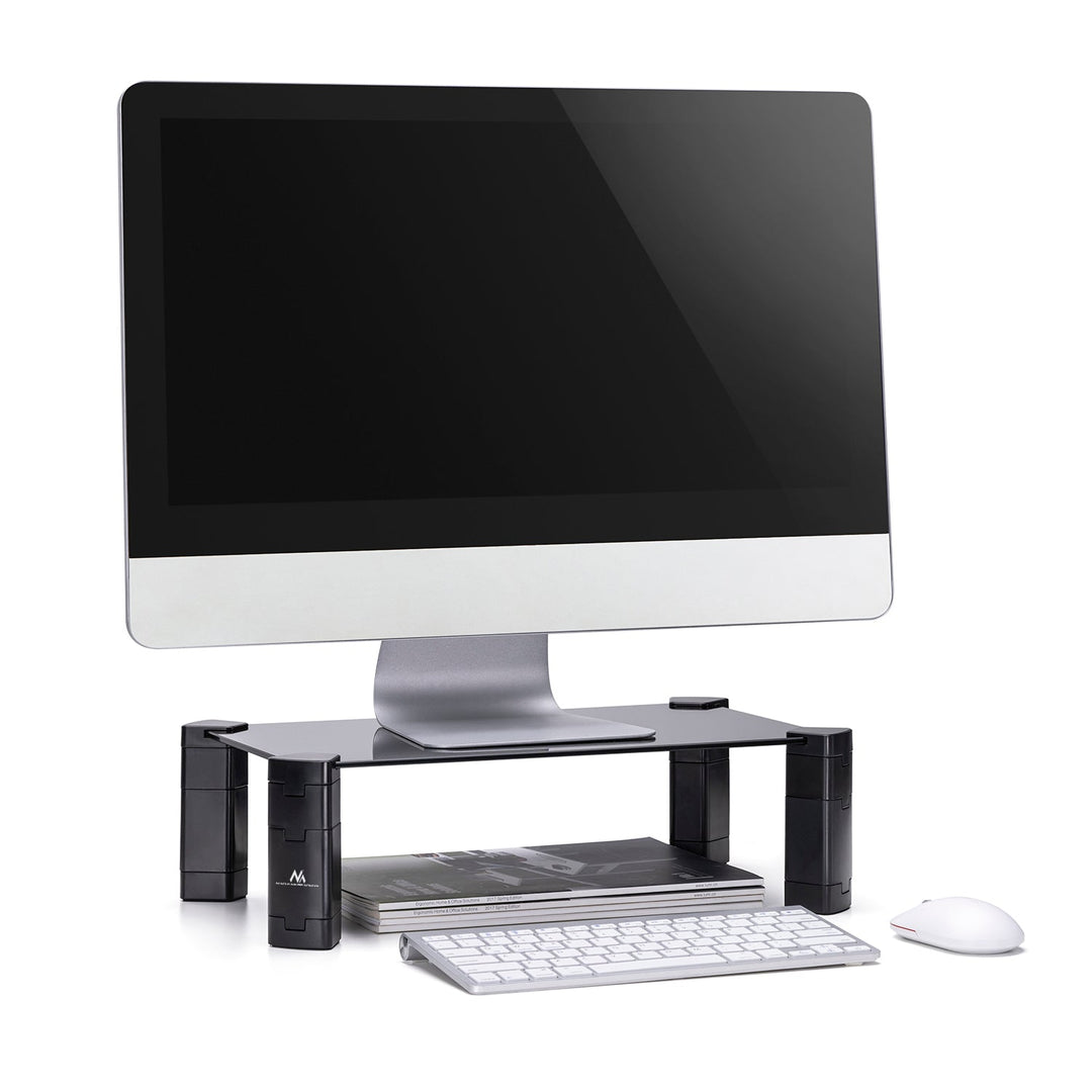 Maclean laptop-/skærmholder, maks. 20 kg, hærdet glas, (429 x 269 x 127 mm), MC-934