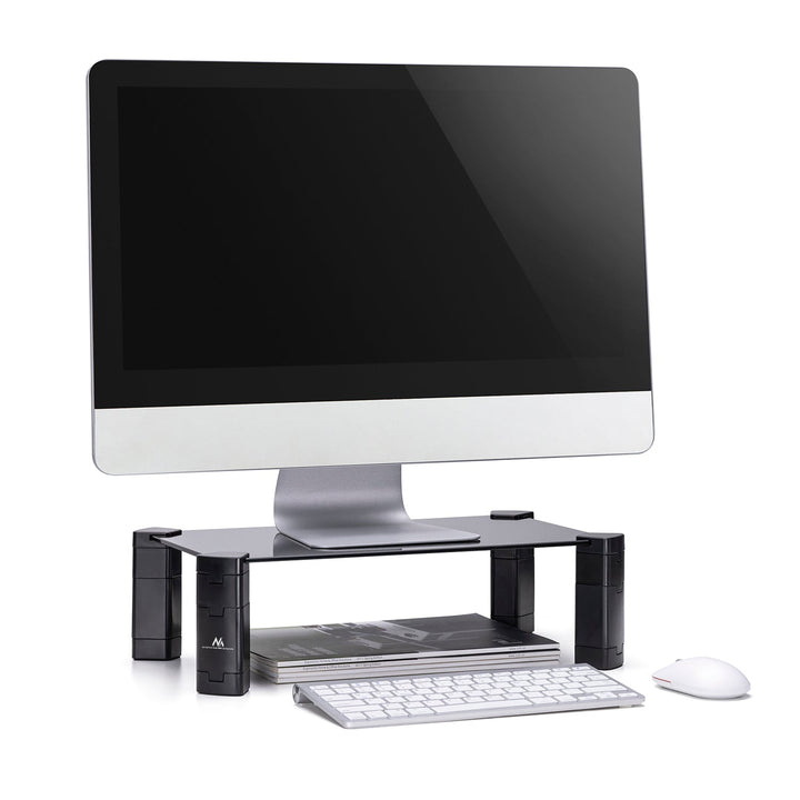 Maclean laptop-/skærmholder, maks. 20 kg, hærdet glas, (429 x 269 x 127 mm), MC-934