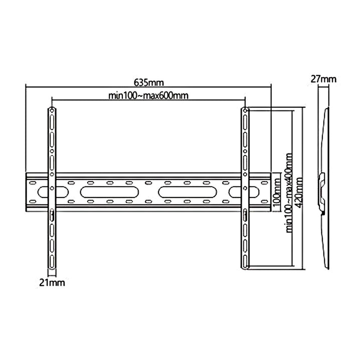 Maclean tv-beslag, max. vesa 600x400, 37-70", 45 kg, sort, MC-939
