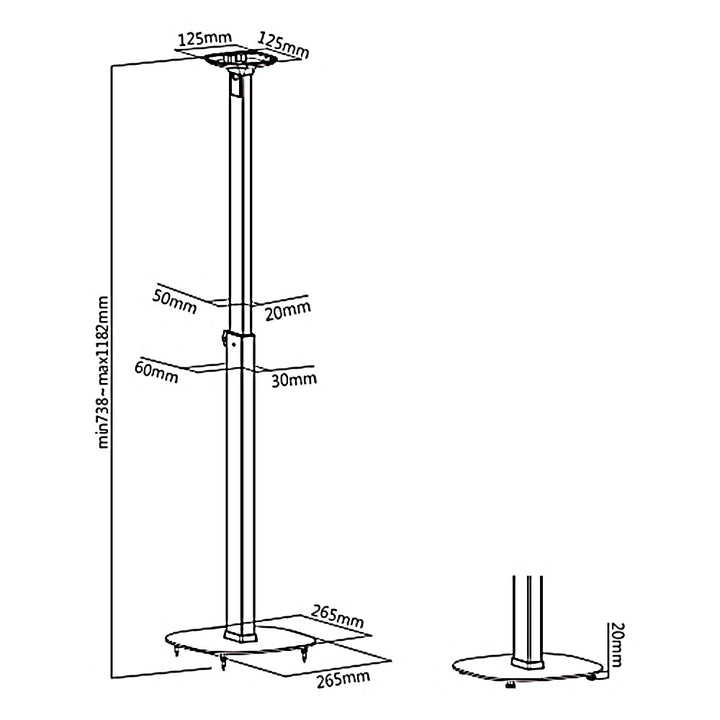 Gulvstativ til Maclean-højttaler, Sonos® One, Sonos® One SL, maks. 10 kg, MC-940