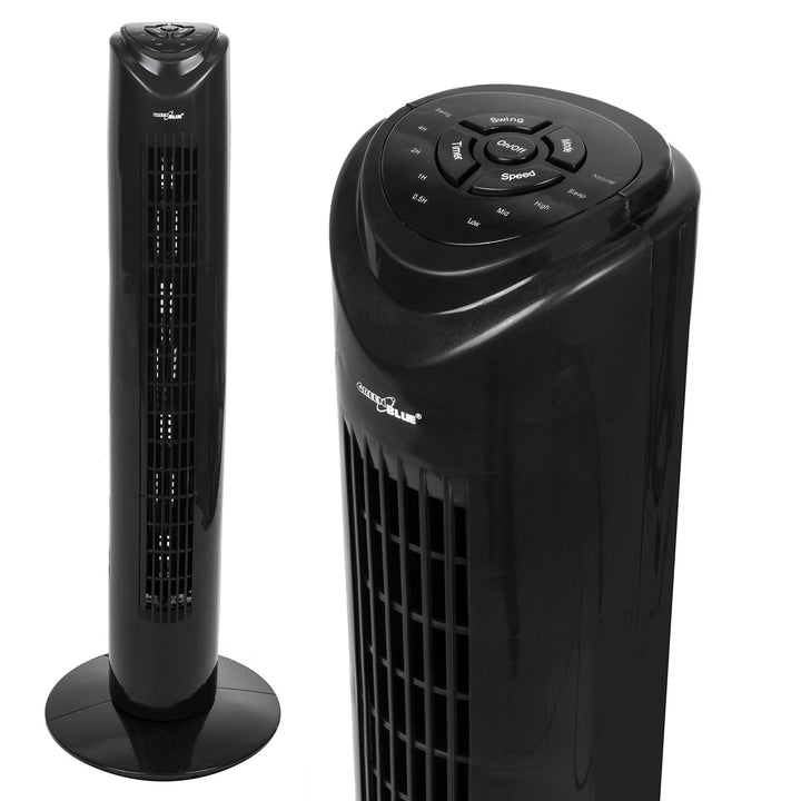 Søjleventilator med fjernbetjening, 3 indstillinger, 3 hastigheder, 80° svingning, 45 W, timer, højde 82 cm GB645