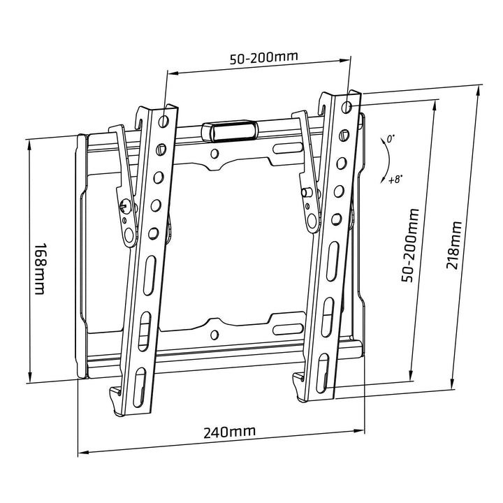 Maclean TV-holder, max. VESA 200x200, 13-42", op til 25 kg, sort, MC-942