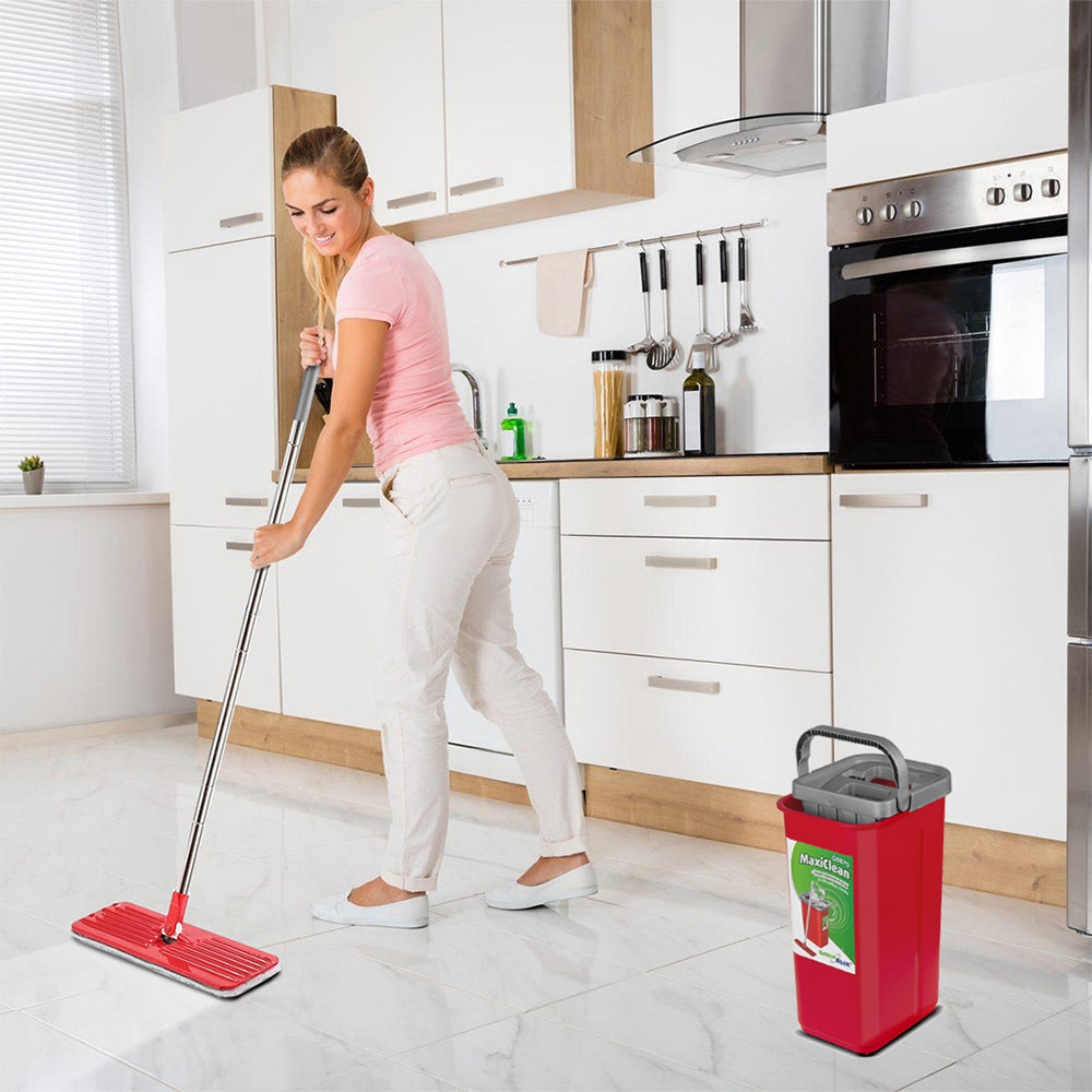 Flad moppe med spand og vridemaskine GreenBlue, to mikrofiberindsatser HQ, kapacitet 5,7 l, MaxiClean GB870