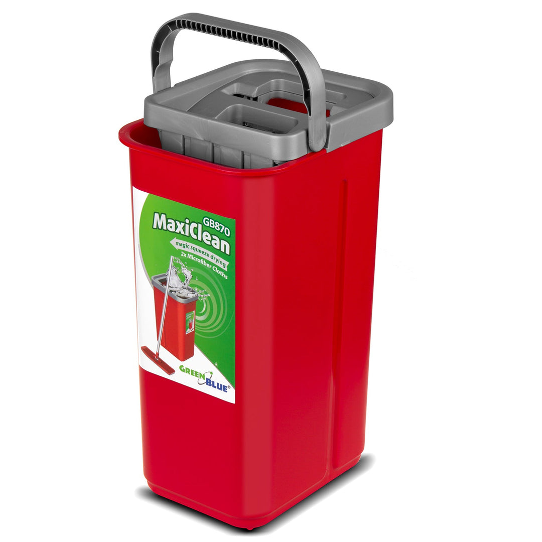 Flad moppe med spand og vridemaskine GreenBlue, to mikrofiberindsatser HQ, kapacitet 5,7 l, MaxiClean GB870