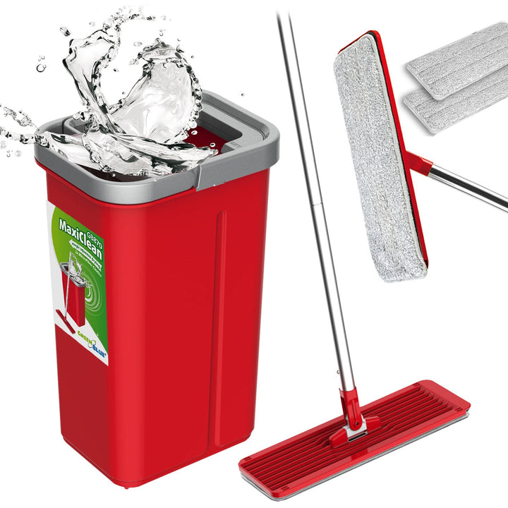 Flad moppe med spand og vridemaskine GreenBlue, to mikrofiberindsatser HQ, kapacitet 5,7 l, MaxiClean GB870
