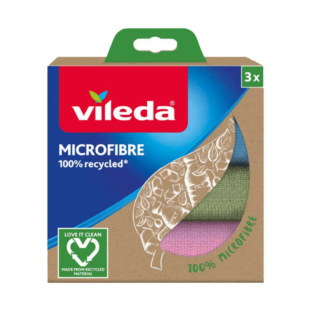 Sæt med 3 klude Vileda Mikrofiber 100 % genanvendt