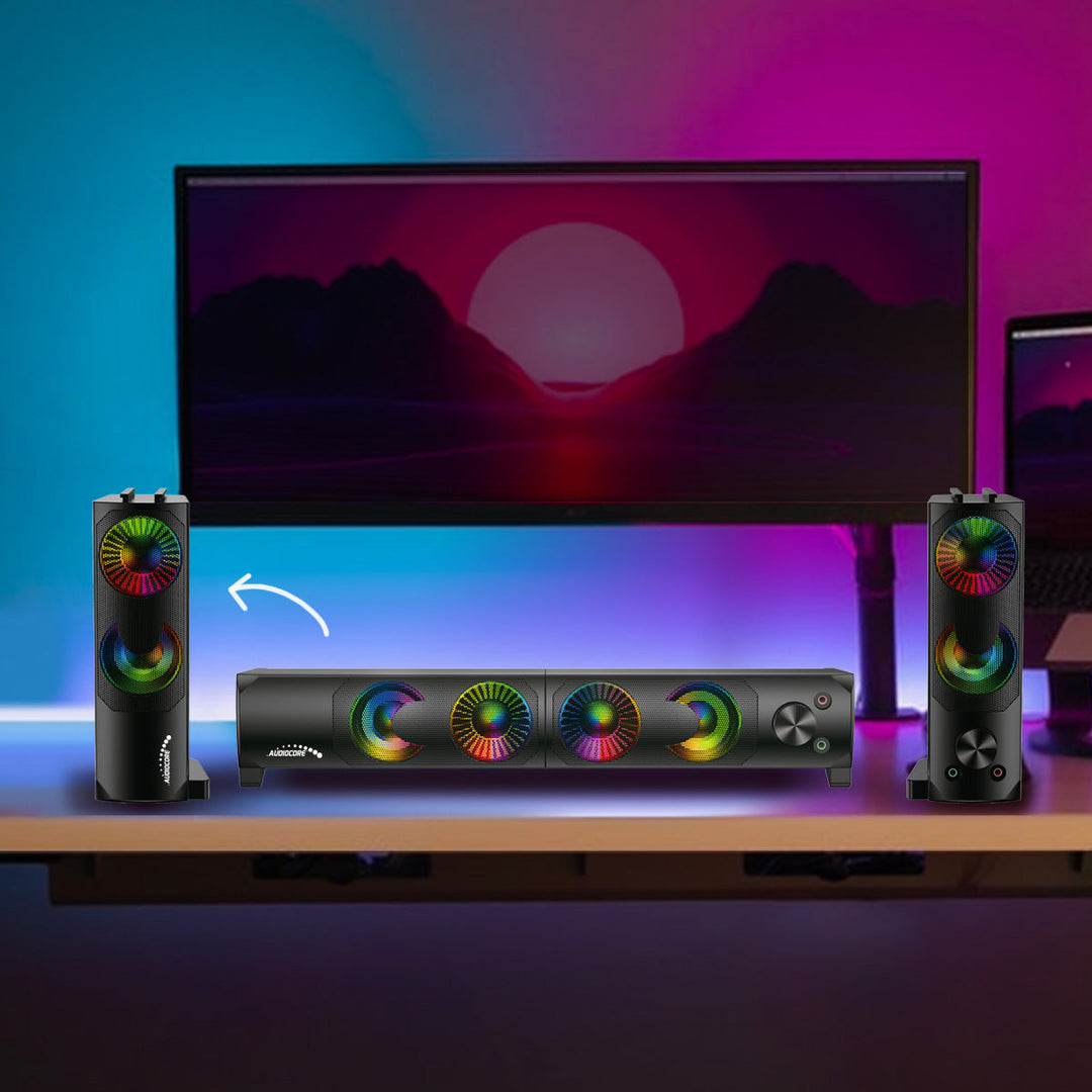 Audiocore 3Wx2 computerhøjttalere, LED, USB 5v, line-in, AC955