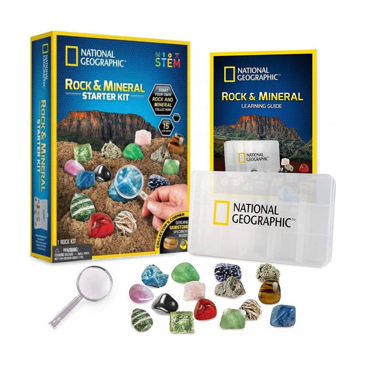 National Geographic-sæt - Startpakke med sten og mineraler (Rock + Mineral Starter Kit)