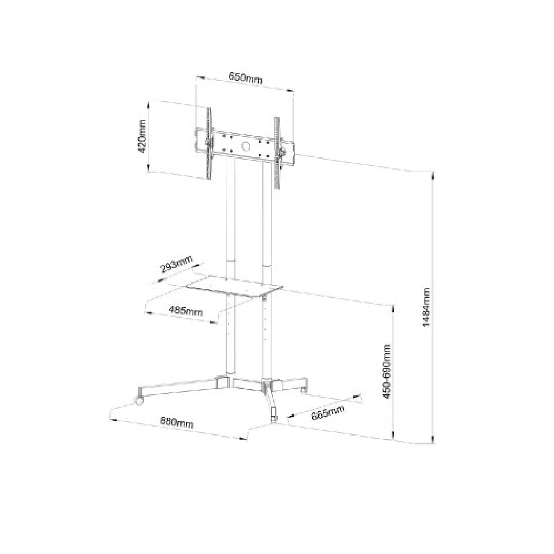 Universal TV-holder med hylde TV-holder 30-65" stand VESA 600x400 til 60 kg