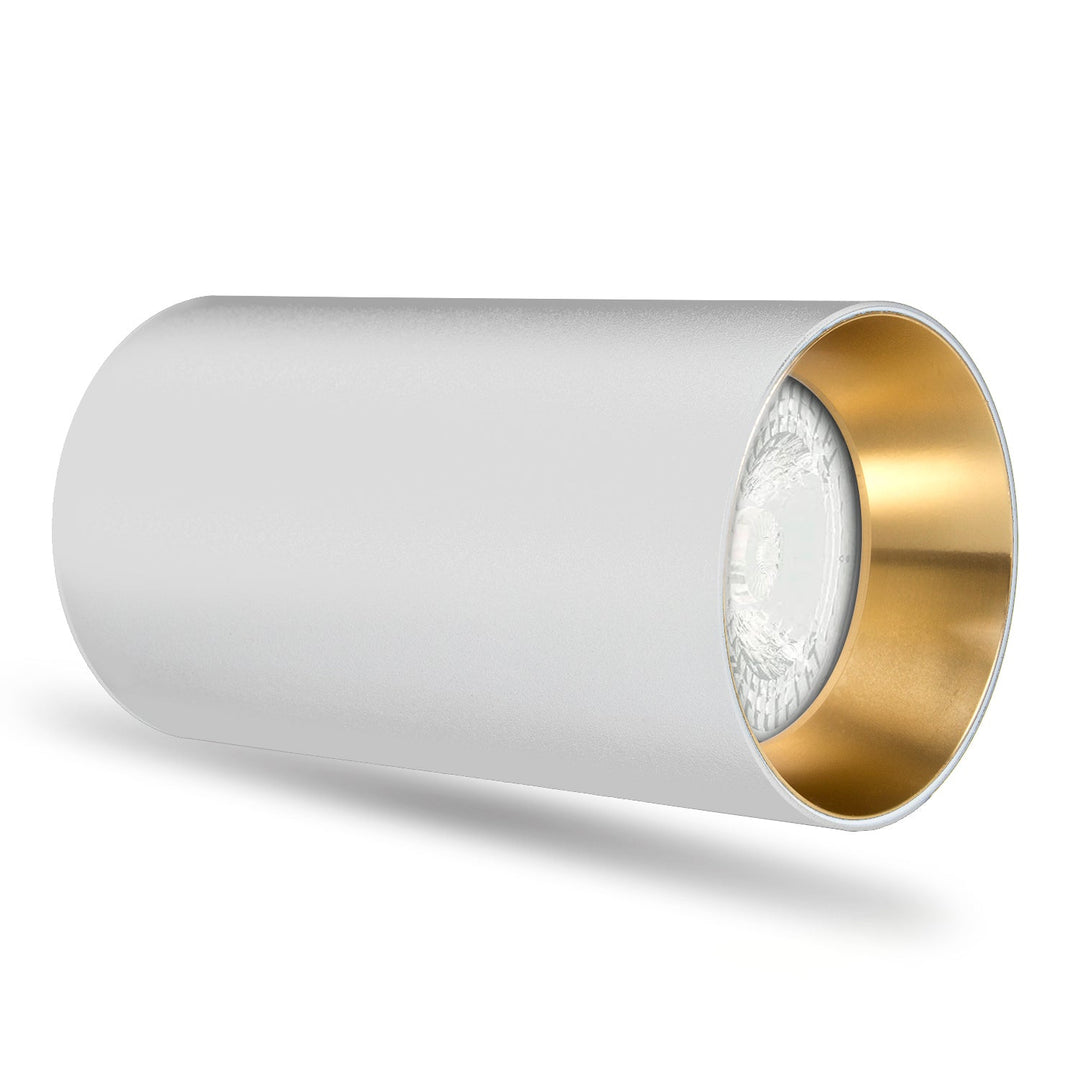 Oplægning / rør Maclean, punktbelysning, rund, aluminium, GU10, 55x100 mm, farve hvid/guld, MCE458 W/G