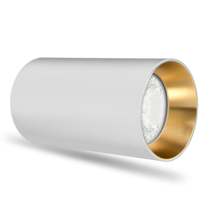 Oplægning / rør Maclean, punktbelysning, rund, aluminium, GU10, 55x100 mm, farve hvid/guld, MCE458 W/G
