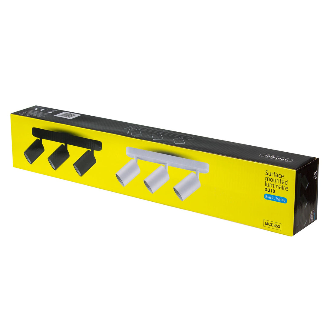 Maclean væg- og loftslampe, spot, bevægelig, aluminium, 3xGU10, 55x100 mm, sort mat, MCE453 B