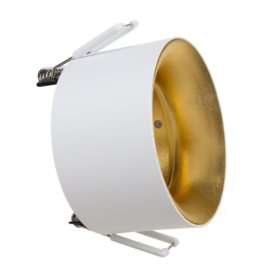 Indbygget armatur / Maclean-rør, punktbelysning, rund, aluminium, GU5.3, 70x40 mm, farve hvid/guld, MCE457 W/G