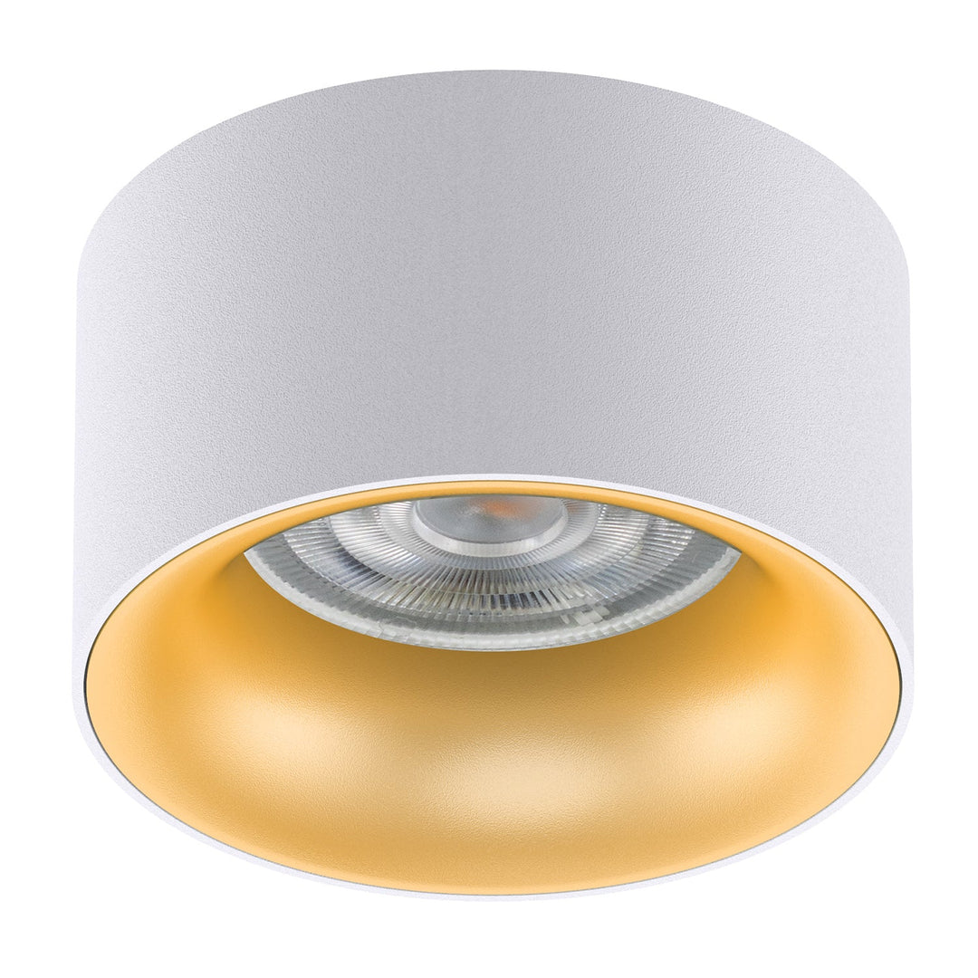 Indbygget armatur / Maclean-rør, punktbelysning, rund, aluminium, GU5.3, 70x40 mm, farve hvid/guld, MCE457 W/G