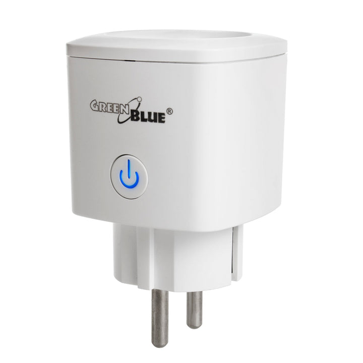 Fjernbetjent WiFi-stik GreenBlue, Android/iOS/Alexa/Google Home, energiforbrug, timer, maks. 3680 W, type F, GB720 F