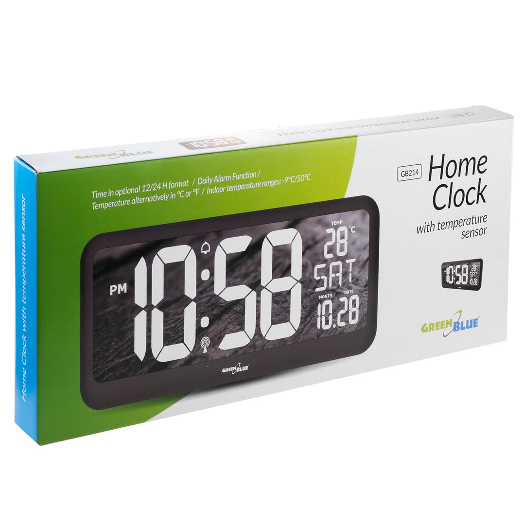 LED-vægur, meget stort, GreenBlue, temperatur, dato, GB214