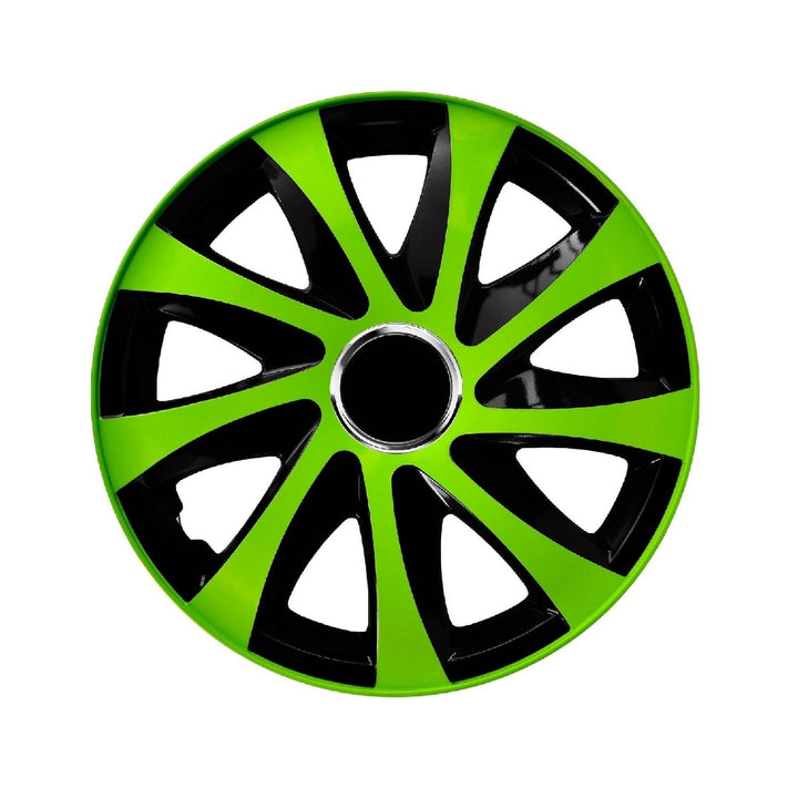 Universal hjulkapsler 14" Drift Extra grøn/sort 4 stk.