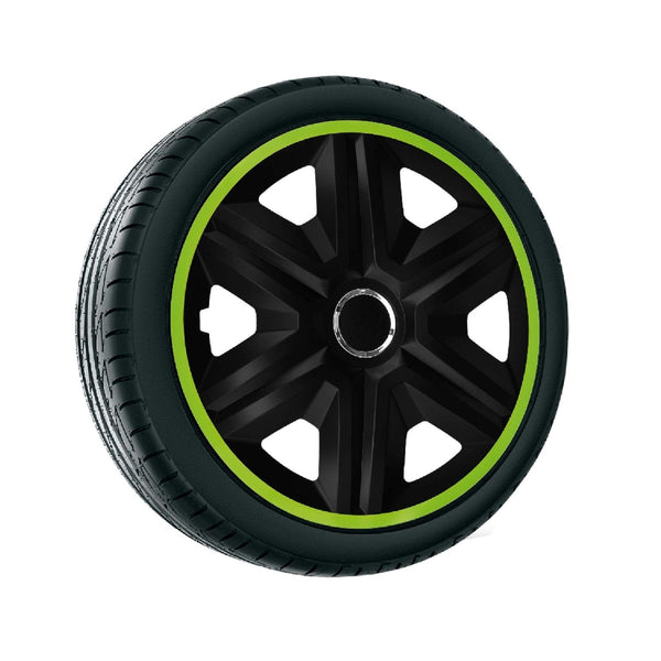 Universal hjulkapsler 14" Fast Lux green, sæt med 4 stk.