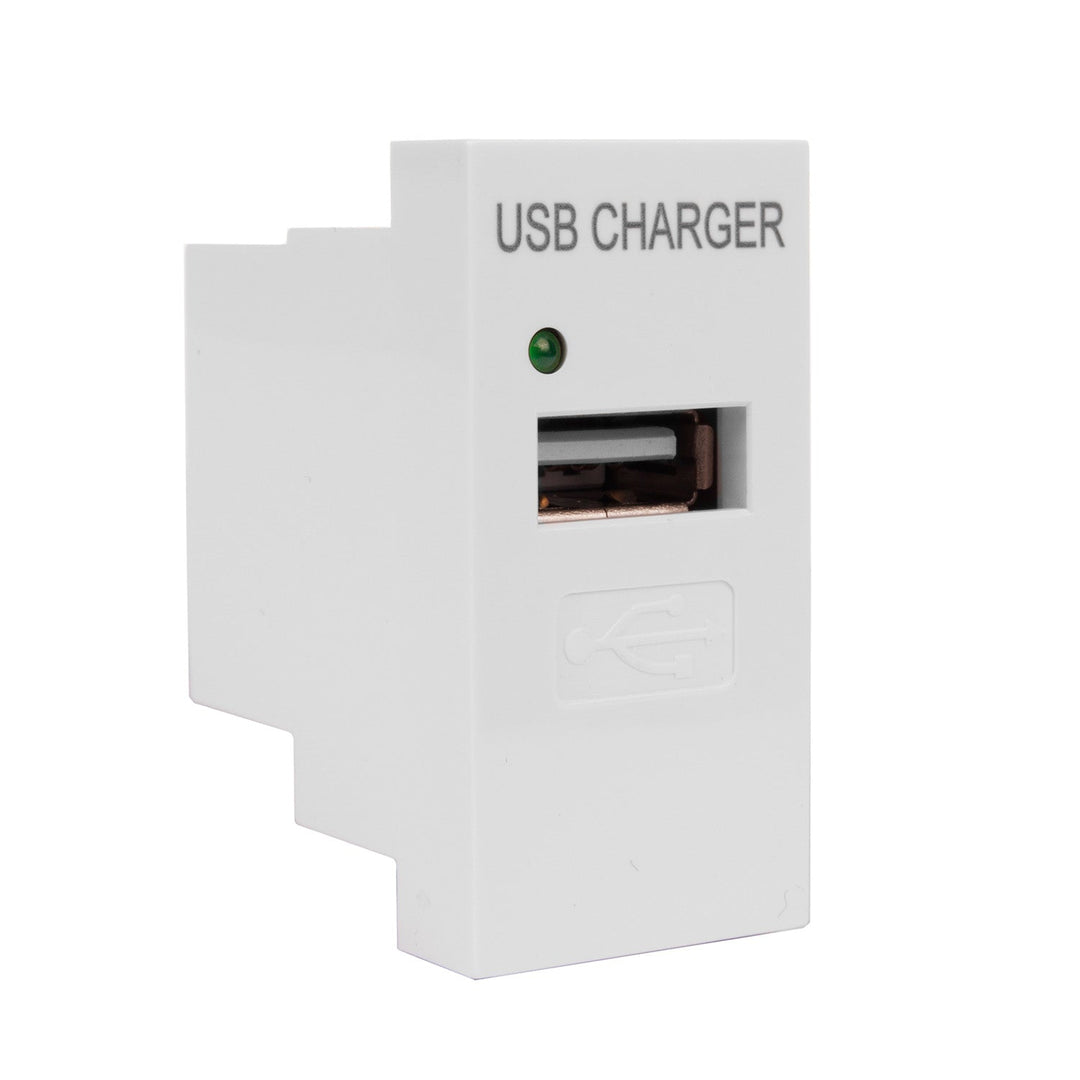 USB-stik med Maclean-oplader, enkelt, 1A, hvid, MCE727W