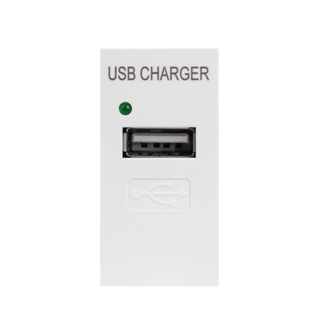 USB-stik med Maclean-oplader, enkelt, 1A, hvid, MCE727W