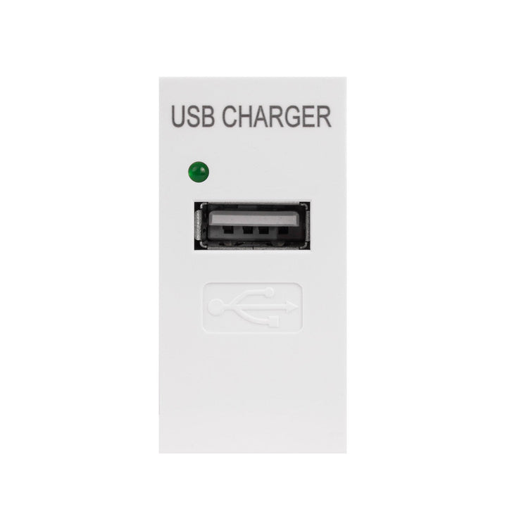 USB-stik med Maclean-oplader, enkelt, 1A, hvid, MCE727W