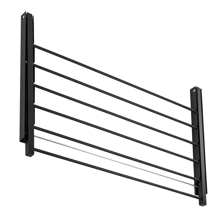 Foldbar badeværelseshåndtørrer, der monteres på væggen. Majka 80 cm sort