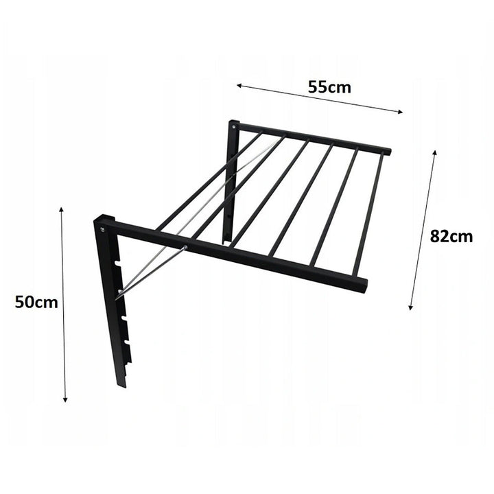 Foldbar badeværelseshåndtørrer, der monteres på væggen. Majka 80 cm sort