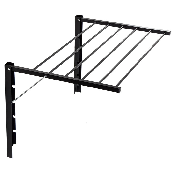 Foldbar badeværelseshåndtørrer, der monteres på væggen. Majka 80 cm sort