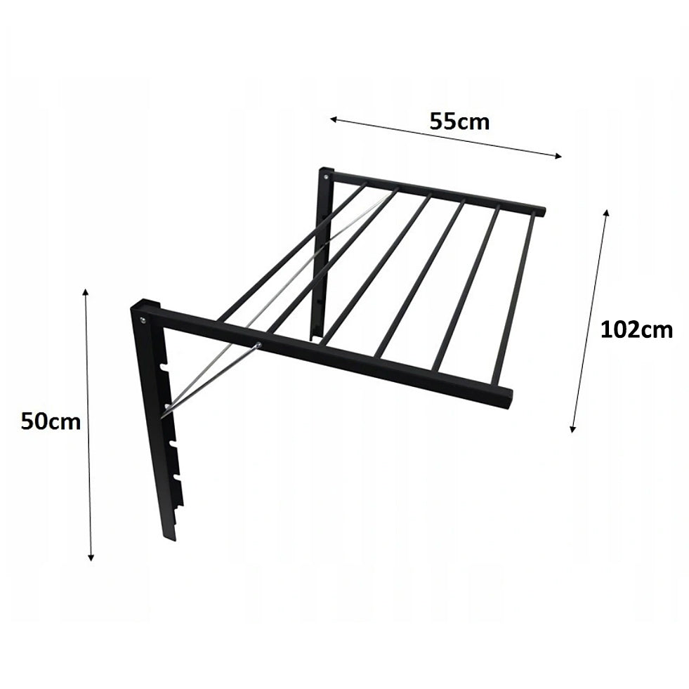 Foldbar badeværelseshårtørrer, der fastgøres til væggen. Majka 100 cm sølvfarvet