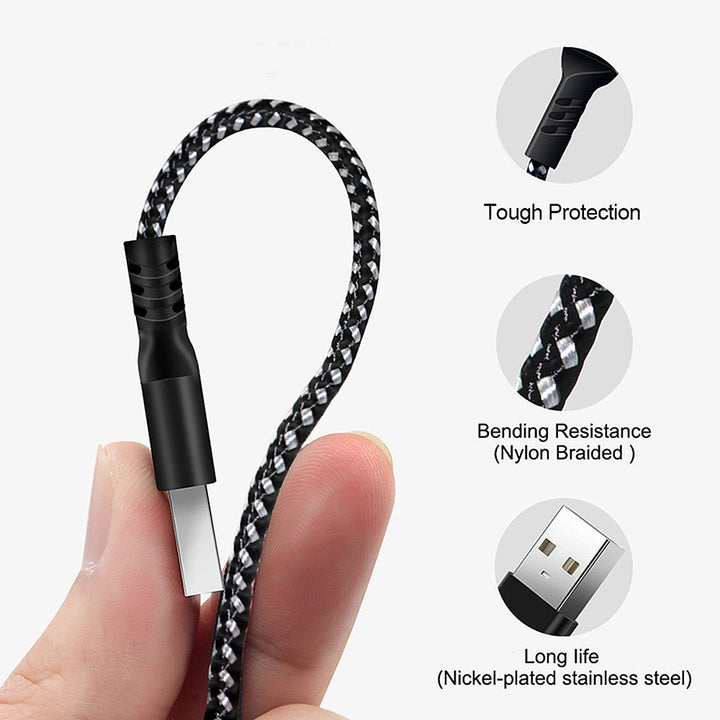 Maclean micro USB-kabel, understøtter Fast Charge 2,4 A, dataoverførsel, 5 V/2,4 A, sort, længde 2 m, MCE483