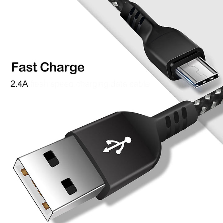 Maclean micro USB-kabel, understøtter Fast Charge 2,4 A, dataoverførsel, 5 V/2,4 A, sort, længde 2 m, MCE483