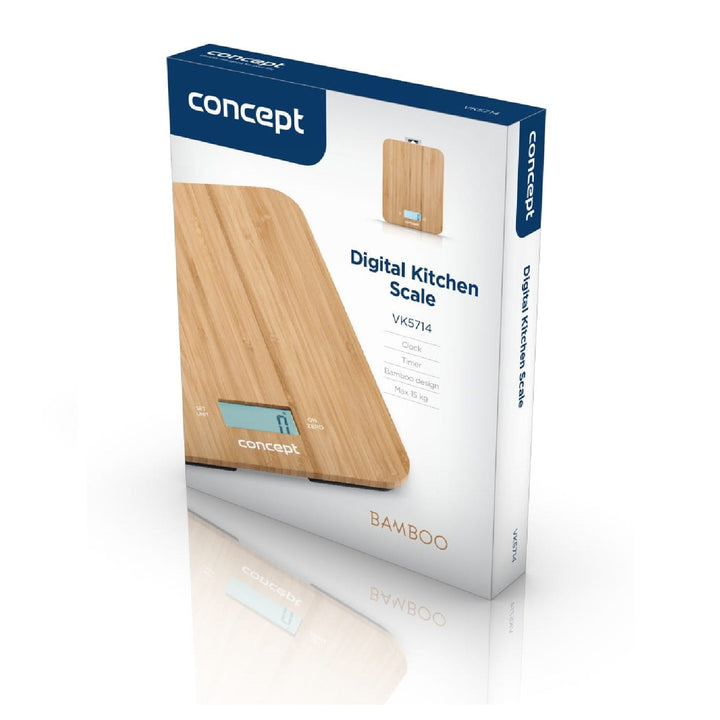 Digital køkkenvægt 15 kg concept bamboo vk5714 LCD