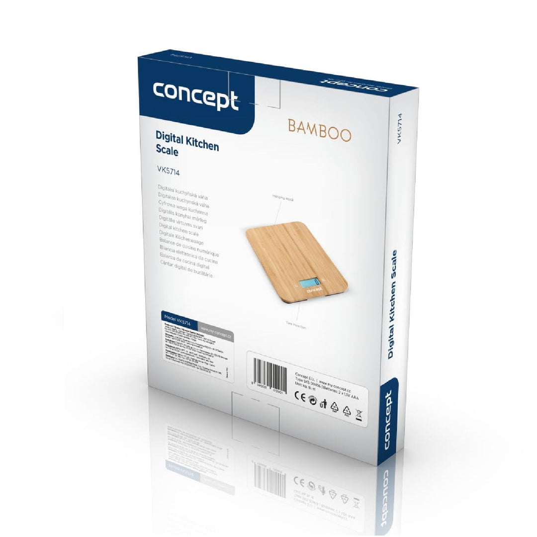 Digital køkkenvægt 15 kg concept bamboo vk5714 LCD