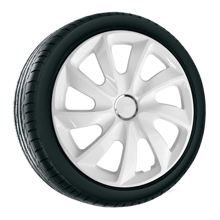 13'' NRM STIG WHITE LAKIEROWANE hvide hjulkapsler, 4 stk.
