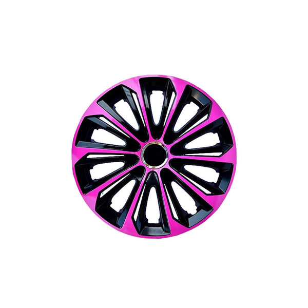 14'' NRM EXTRA STRONG PINK BLACK hjulkapsler, lyserøde og sorte, 4 stk.