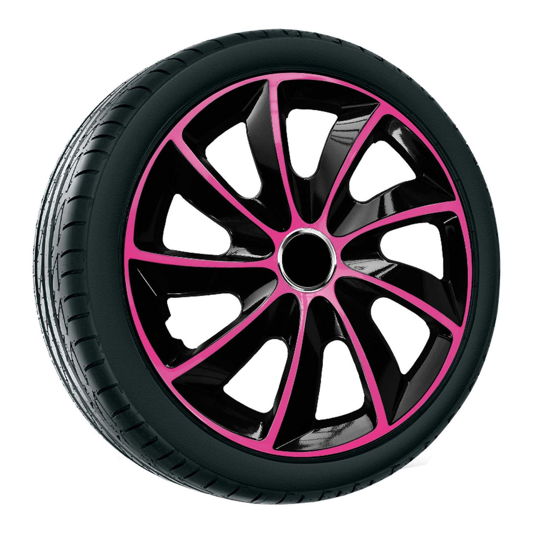 17" NRM EXTRA STIG PINK BLACK hjulkapsler, lyserøde og sorte, 4 stk.