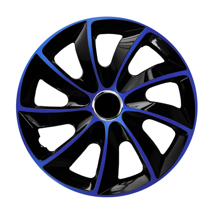 13" NRM EXTRA STIG BLUE BLACK blå-sorte hjulkapsler, 4 stk.
