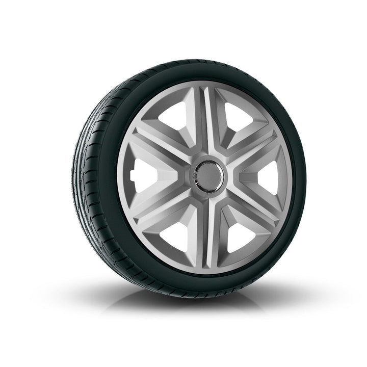 16" NRM FAST SILVER LAKIEROWANE sølvfargede hjulkapsler, 4 stk.