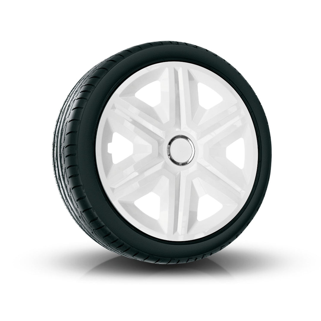 15" NRM FAST WHITE LAKIEROWANE hvide hjulkapsler, 4 stk.